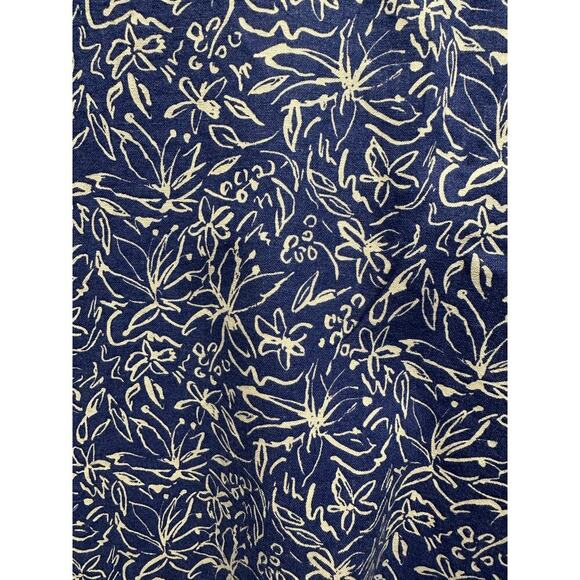 Appleseed’s Women Large Blue Cream Tunic Linen Blend Floral 3/4 Sleeves Boho - Picture 8 of 9